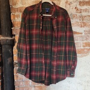 Vintage Izod Men's Casual Plaid Shirt